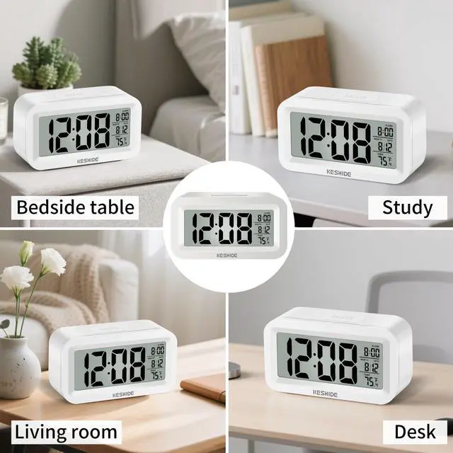Alt view image 6 of 7 - Travel Digital Alarm Clock, Battery Operated with Indoor Temperature, Desk Small Clock,Snooze Model,12/24H Display for Bedrooms Heavy Sleepers Kids Travel Bathroom