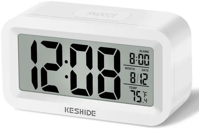 Main image of Travel Digital Alarm Clock, Battery Operated with Indoor Temperature, Desk Small Clock,Snooze Model,12/24H Display for Bedrooms Heavy Sleepers Kids Travel Bathroom