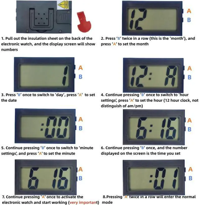 Alt view image 2 of 5 - Small Digital Clock with Jumbo LCD Time & Day DisplayMini Automotive Small Digital Clock Battery Operated for Desktop Nightstand Pocket Car Truck Dashboard & Air Vent (1, Black)