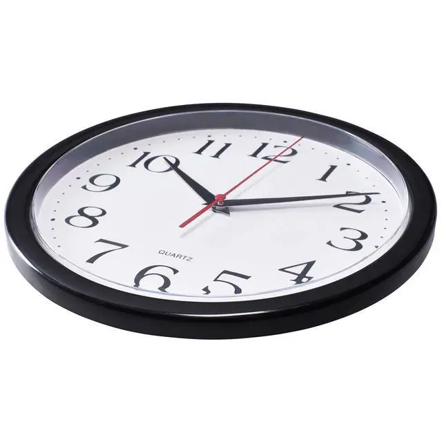 Alt view image 3 of 6 - Black Wall Clock Silent Non Ticking 10 Inch Quality Quartz Battery Operated Round Easy to Read Home/Office/Kitchen/Classroom/School Clock Sweep Movement