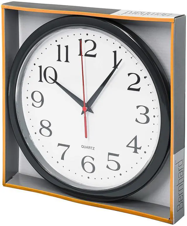 Alt view image 5 of 6 - Black Wall Clock Silent Non Ticking 10 Inch Quality Quartz Battery Operated Round Easy to Read Home/Office/Kitchen/Classroom/School Clock Sweep Movement