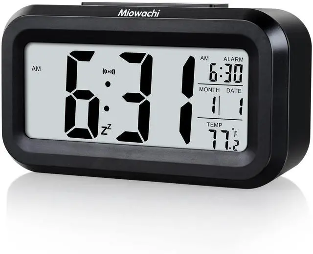 Main image of Black Digital Alarm Clock for Bedrooms Battery Operated,Snooze,Night Light Easy Setup Small Clock for Kitchens,Bathroom,Offices,Kids