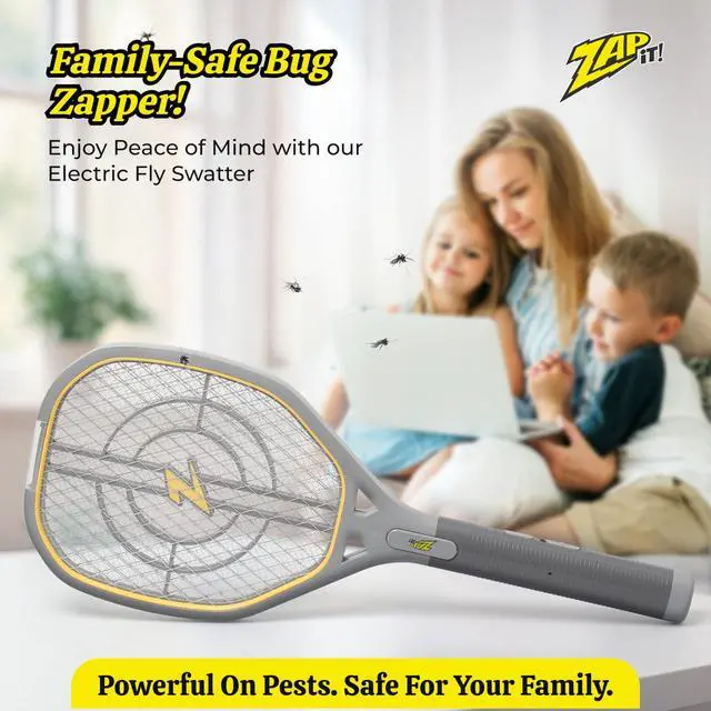 Alt view image 6 of 7 - Bug Zapper Rechargeable Bug Zapper Racket, 4,000 Volt, USB Charging Cable, 2 Pack
