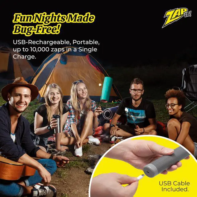 Alt view image 7 of 7 - Bug Zapper Rechargeable Bug Zapper Racket, 4,000 Volt, USB Charging Cable, 2 Pack
