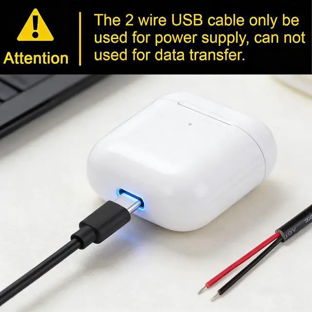Alt view image 6 of 7 - 24AWG USB Type-C Male Pigtail Cable - 2A Single USB-C to 2-Pin Bare Wire Open End Cord for DIY USB-C Equipment Installation1/3.28FT 2Packs (3.28FT 2PCS)