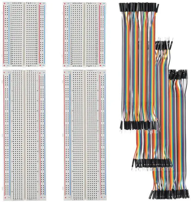 Main image of Breadboard and Jumper Wires Kit Include 830 Tie Points Breadboard 400 Tie Points Breadboard Jumper Wire