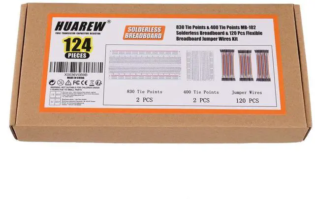 Alt view image 6 of 6 - Breadboard and Jumper Wires Kit Include 830 Tie Points Breadboard 400 Tie Points Breadboard Jumper Wire