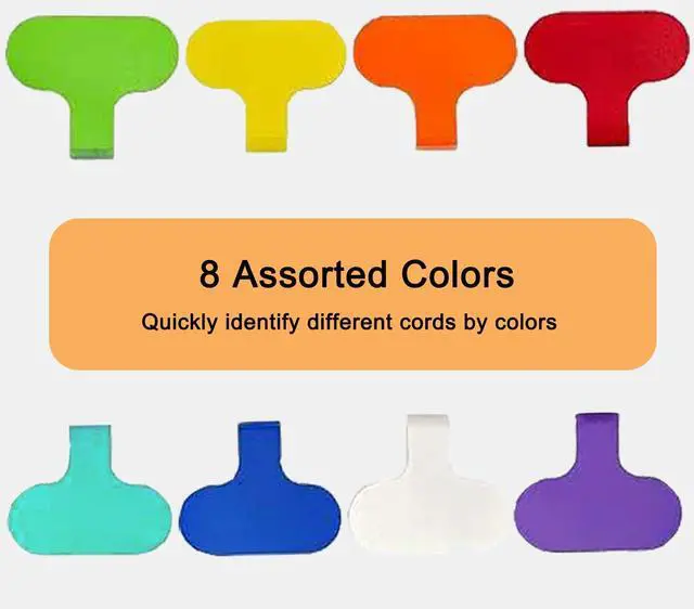 Alt view image 6 of 7 - 40 Pcs Multi Color Cable Labels, Oval Wire Labels for Electronics, Computer & Industrial Cable Management and Identification, Durable Cord Tags with Writable Surface in 8 Assorted Colors(1.5" x 0.78")