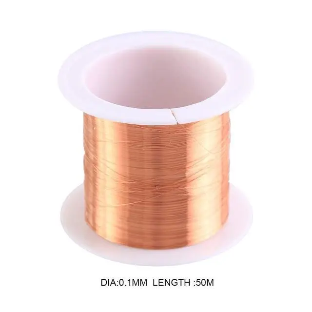 Alt view image 3 of 5 - 0.1mm Copper Wire, 50m Enameled Magnet Winding Wire High Temperature Resistance Craft Wire for Transformers InductorsRandom Scroll Color