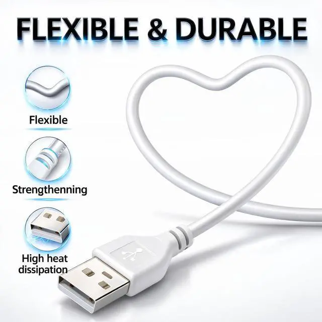 Alt view image 7 of 7 - USB Pigtail Cable USB Power Cable Wire with Wire Connectors,3.28ft 24AWG 2A 5V,DIY Repair Kit, Bare Wire Open End,Pure Copper,White,2-Pack