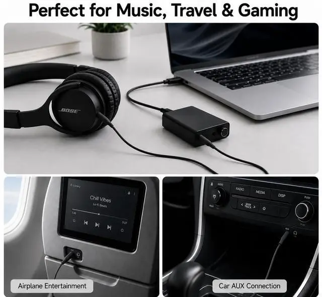 Alt view image 7 of 7 - Replacement Audio Cable Cord,Aux Wire 3.5mm to 2.5mm Compatible with Bose QuietComfort QC25 QC35 QC35II QC45 NC700 Soundlink Soundtrue Headphones (No mic)
