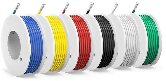 Main image of 24 awg Wire,24 awg PVC Electrical Wire UL1007 24Gauge Tinned Copper Wires(6 Colors 20ft Each Color)(OD: 1.4mm),Stranded Wire-for Electronics, DIY Projects, Automotive Wiring