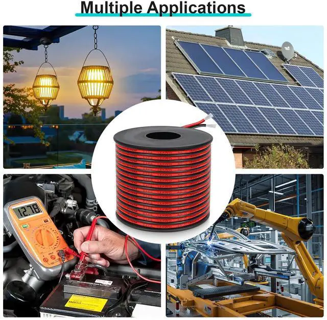 Alt view image 6 of 6 - 22 Gauge 2 Conductor PVC Tinned Copper Electrical Wire, 32.8FT/10M Red and Black Double Parallel Wire,0.3mm²for DIY Projects, Home Electrical, Power Wiring,Car Speaker Wire, LED Wires.