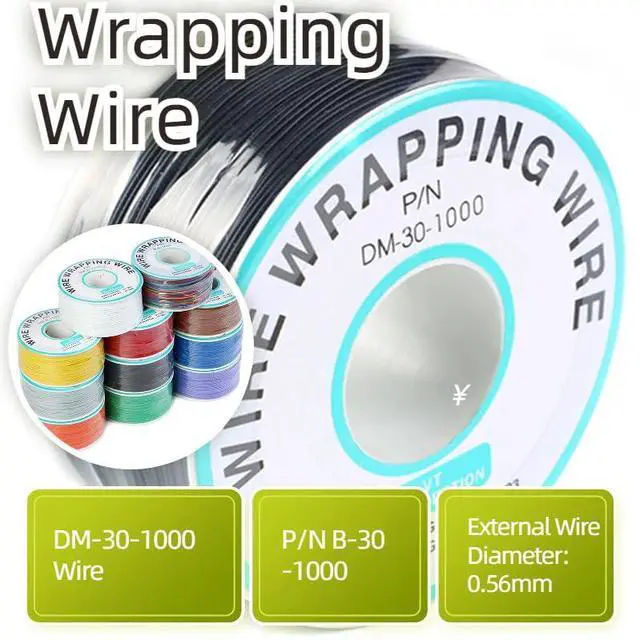 Alt view image 2 of 4 - Black Electronic Wire DM-30-1000 - 30 AWG Single Core Tinned Copper Solid Cable, 250M, P/N PCB
