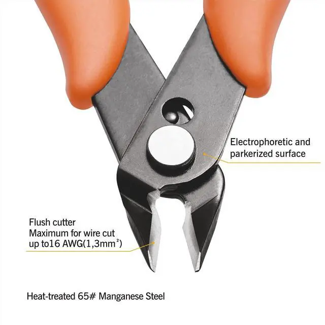 Alt view image 3 of 7 - Micro Wire Cutters Pliers: Precision Flush Cutter Tools for Jewelry Making Craft- 5-Inch Small Zip Tie Cutter Nippers - Mini Wire Side Cutting Snips for Electronics, Hobby Plastic Models, Gundam