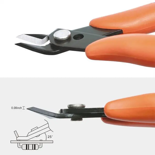 Alt view image 5 of 7 - Micro Wire Cutters Pliers: Precision Flush Cutter Tools for Jewelry Making Craft- 5-Inch Small Zip Tie Cutter Nippers - Mini Wire Side Cutting Snips for Electronics, Hobby Plastic Models, Gundam