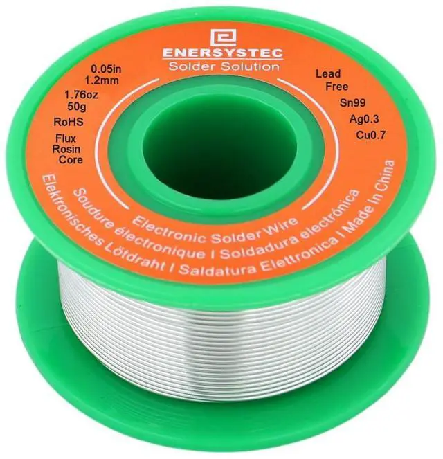 Main image of Lead Free Electronics Soldering Wire 1.2mm 50g, Rosin Flux Core Electrical Solder Wire Sn99 Ag0.3 Cu0.7 Electric Soldering Alloy Solder No Clean 0.05 Electronic Soldering