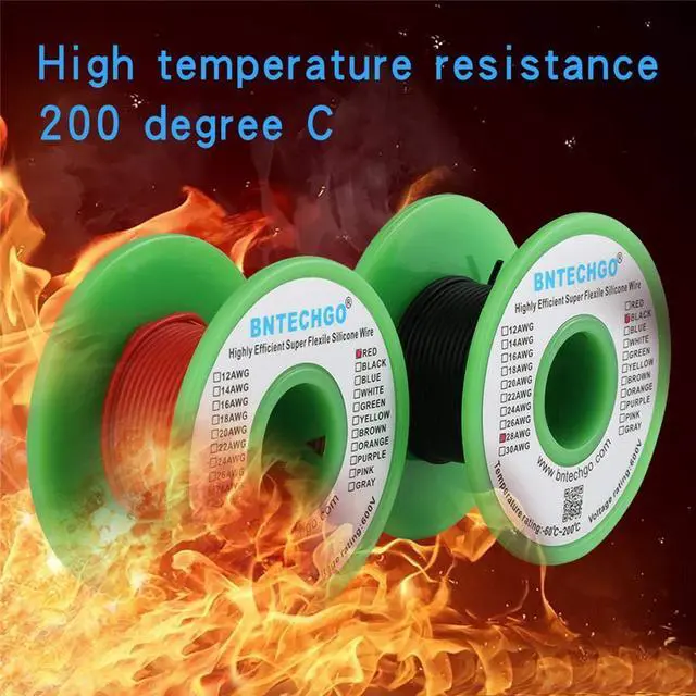 Alt view image 5 of 7 - 28 Gauge Silicone Wire Spool red 50ft and Black 50ft Flexible 28 AWG Stranded Tinned Copper Wire
