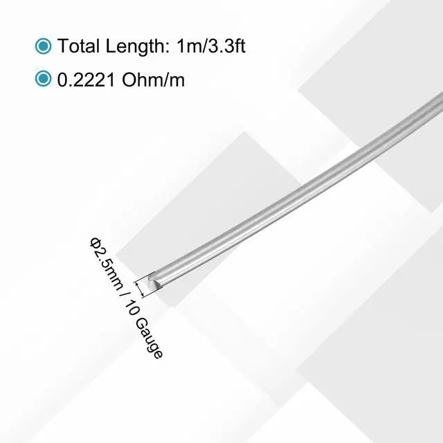 Alt view image 2 of 6 - 2pcs 10 Gauge Nichrome 80 Cr20Ni80 Heating Resistance Wire 3.3ft High Temperature for Electronic Components Repairing
