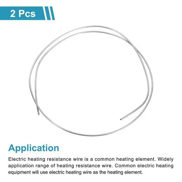 Alt view image 3 of 6 - 2pcs 10 Gauge Nichrome 80 Cr20Ni80 Heating Resistance Wire 3.3ft High Temperature for Electronic Components Repairing