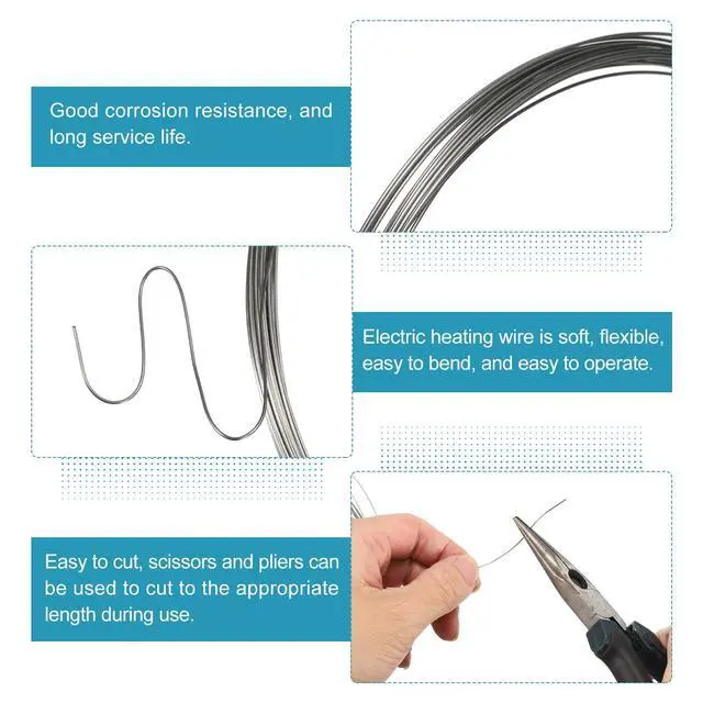 Alt view image 4 of 6 - 2pcs 10 Gauge Nichrome 80 Cr20Ni80 Heating Resistance Wire 3.3ft High Temperature for Electronic Components Repairing