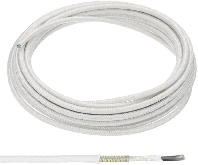 Main image of 16.4Ft 13AWG High Temperature Wire, Nickel Plated Copper Wire Mica Glass Fiber High Electronic Wire Insulated Heat Resistant Electronical Flexible Cable, White