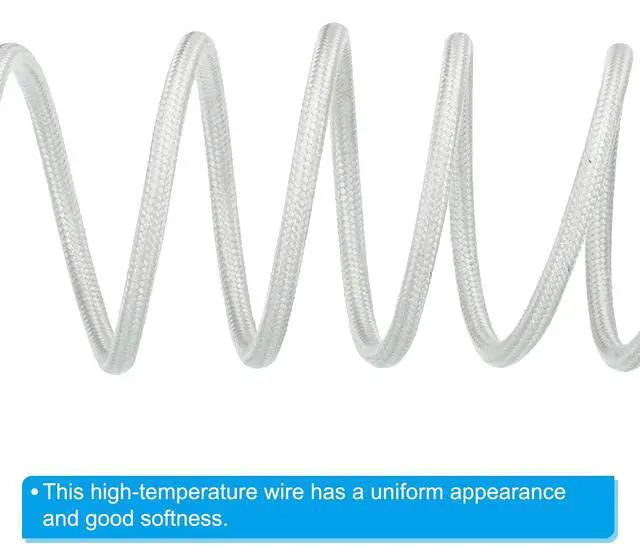Alt view image 4 of 7 - 16.4Ft 13AWG High Temperature Wire, Nickel Plated Copper Wire Mica Glass Fiber High Electronic Wire Insulated Heat Resistant Electronical Flexible Cable, White