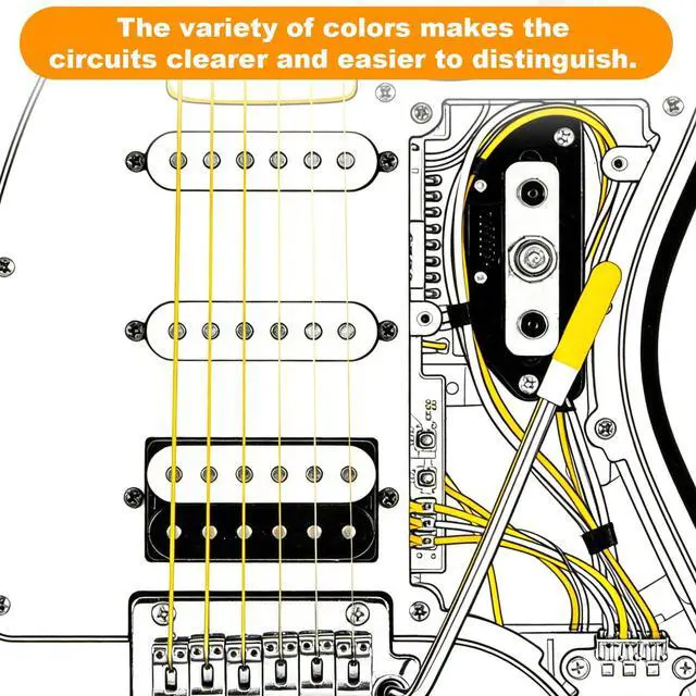 Alt view image 5 of 7 - 30ft Cloth-Covered Pushback Guitar Wire Set, 3pcs Vintage Braided Cable for Electric Guitar Upgrades and Repairs (10ft Yellow/White/Black)