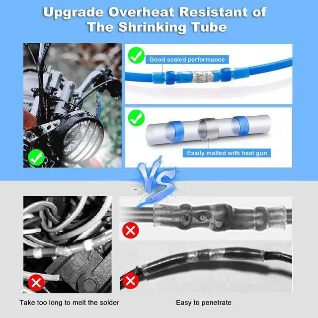 Alt view image 3 of 7 - Heat Shrink Solder Seal Wire Connectors Kit 120PCS, Waterproof Butt Connector Heat Shrink Electrical Terminals, Insulated Solderless Wiring Splice Connectors for Marine Automotive Boat Truck