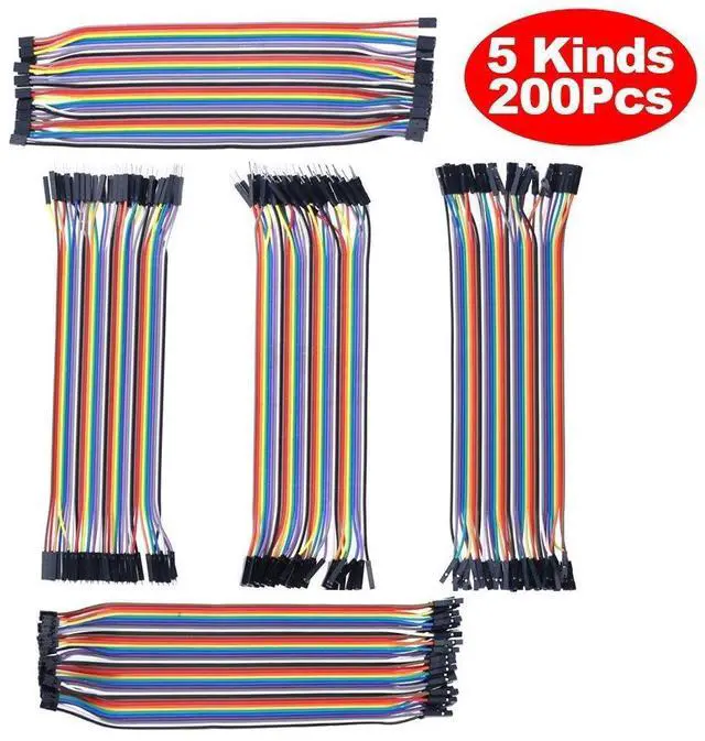 Alt view image 2 of 7 - 200pcs/5x40pcs Breadboard Jumper Wires with Male Pin or Female Pin 2.54mm 2.0mm Male Female Pin Mutual Transfer Length 20CM Electronic Jumper Cables Assortment Kit for DIY