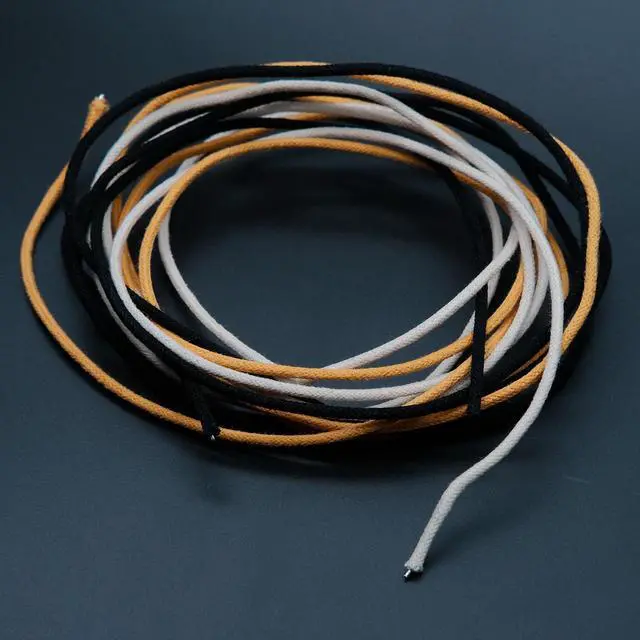 Alt view image 5 of 5 - Cloth-covered Waxed Vintage-style Pushback Guitar Wire -10 Feet (3.3-white/3.3-black/3.3-yellow) Pushback Wire for Electric Guitar Upgrades Kits