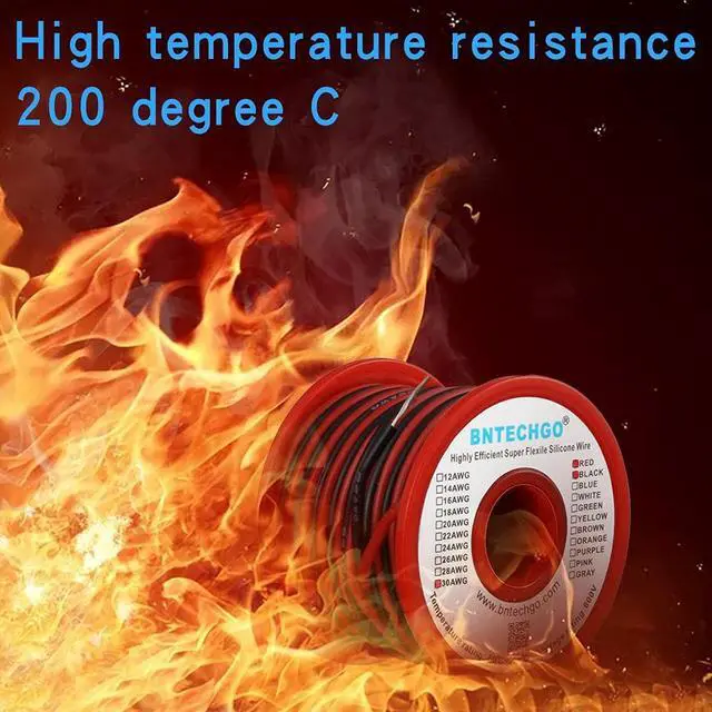 Alt view image 5 of 6 - 30 Gauge Silicone Wire Spool Red and Black Each 50ft 2 Separate Wires Flexible 30 AWG Stranded Tinned Copper Wire