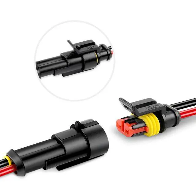 Alt view image 5 of 7 - - 50020R 2Pin Way 16AWG Waterproof Wire 1.5mm Series Terminal Connector-10 Pack,2 Years Warranty