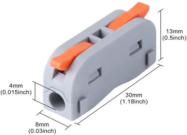 Alt view image 3 of 5 - 60 pcs XHF Colourful Conductor Compact Connectors Lever Connectors Nuts, Electrical Wire Terminals for Any Circuit Inline Splices 28-12 AWG (SPL-1)