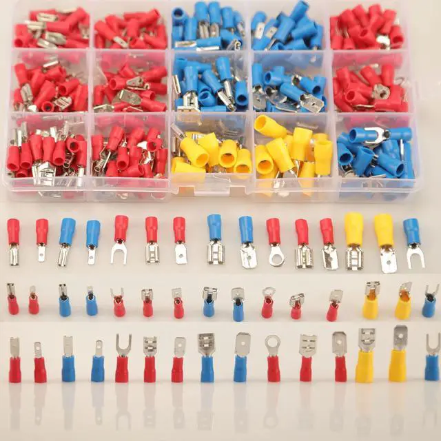 Alt view image 2 of 7 - 280PCS Crimp Connectors, 2.8mm 4.8mm 6.3mm Male and Female Spade Connector kit, 15 Types Crimp Terminals Electrical Connectors, Electrical Terminals Includes Spade Ring Fork Wire Connectors