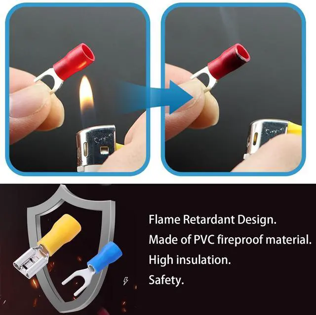 Alt view image 7 of 7 - 280PCS Crimp Connectors, 2.8mm 4.8mm 6.3mm Male and Female Spade Connector kit, 15 Types Crimp Terminals Electrical Connectors, Electrical Terminals Includes Spade Ring Fork Wire Connectors