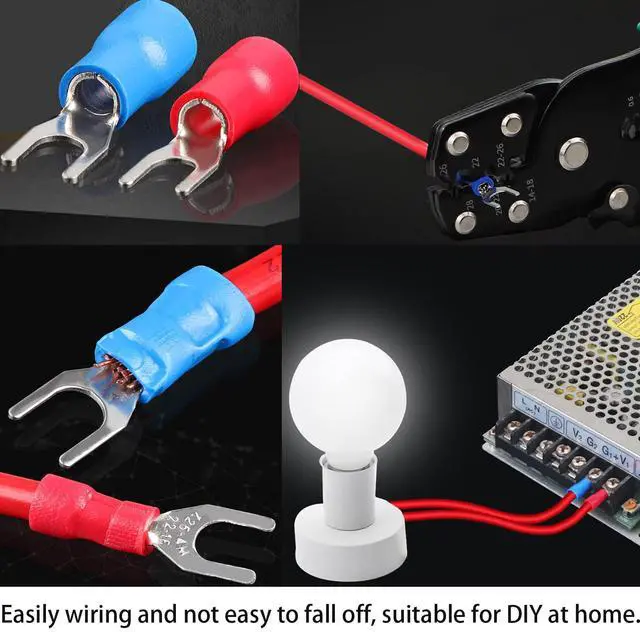 Alt view image 5 of 7 - 280PCS Crimp Connectors, 2.8mm 4.8mm 6.3mm Male and Female Spade Connector kit, 15 Types Crimp Terminals Electrical Connectors, Electrical Terminals Includes Spade Ring Fork Wire Connectors