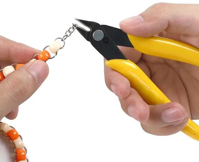 Alt view image 6 of 7 - 5pcs Micro Flush Cutters, Wire Cutter with Internal Spring, Diagonal Cutters for Electronics, Heating Wire, Model Sprue, Soft Copper Wire Snips, 5 Inches, Yellow