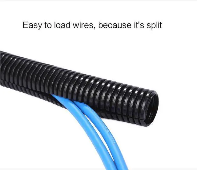 Alt view image 5 of 6 - 25ft - 1/4 inch Split Wire Loom Tubing - Black