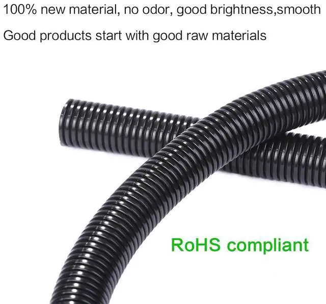 Alt view image 2 of 6 - 25ft - 1/4 inch Split Wire Loom Tubing - Black