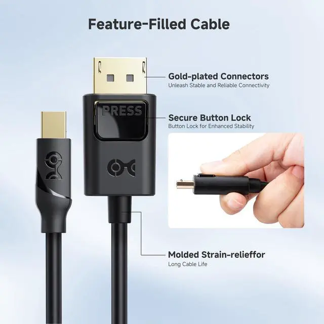 Alt view image 7 of 7 - Long Mini DisplayPort to DisplayPort Cable - 15ft, Supports 4K@60Hz / 2K@144Hz, Mini DP to DP Cable, Black