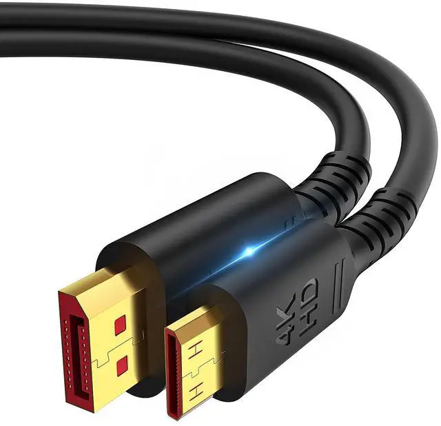 Main image of 4K DisplayPort to Mini HDMI Cable 5FT, DP to Mini HDMI Male Video UHD 1440P/2K@120Hz,4K@60 CL3 DP to Mini HDMI Uni-Directional Cord for NVIDIA, KYY,ARZOPA,VILVA,MNN, Portable Monitor