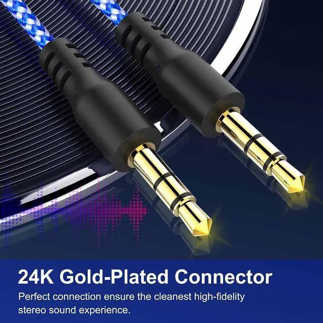 Alt view image 3 of 7 - AUX Cord for Car, 7 Pack 3.5mm Auxiliary Audio Cable, Stereo AUX Cable with Flexible Nylon Braided Cords for Car iPad iPhone Samsung Galaxy Google Pixel Tablet PC Headphone Speaker Mic