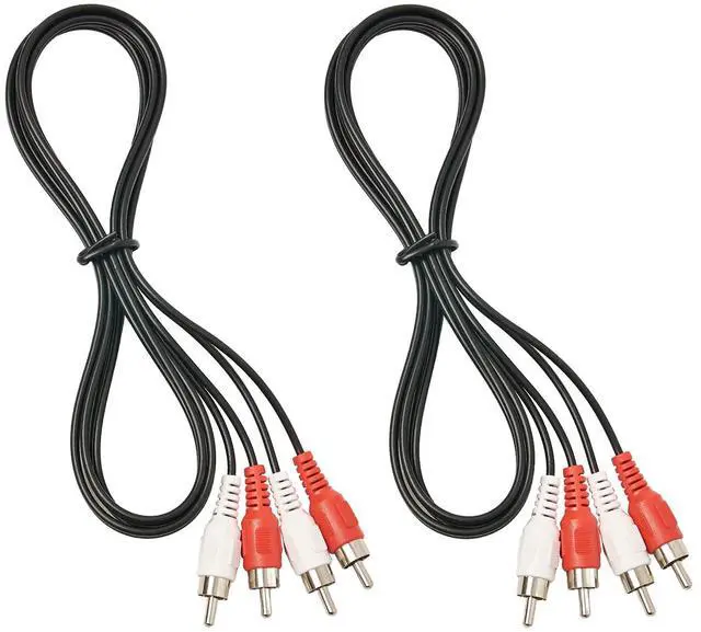 Main image of (2 Pcs) RCA Stereo Audio Cable, 2-RCA Male to 2-RCA Male (5 FT), Stereo Audio 2RCA Cord Male to Male Connector