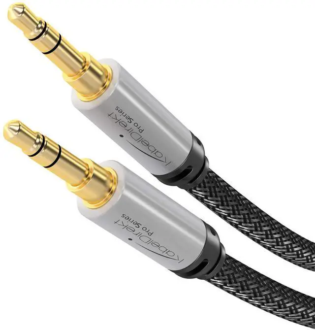 Main image of Aux Cord 3.5mm Audio Cable 2ft Designed in Germany with Break-Proof Metal Plug (Headphone & aux Cable for iPhone/car/Laptop, Auxiliary Cord, 3.5mm Male to Male, Nylon) by CableDirect