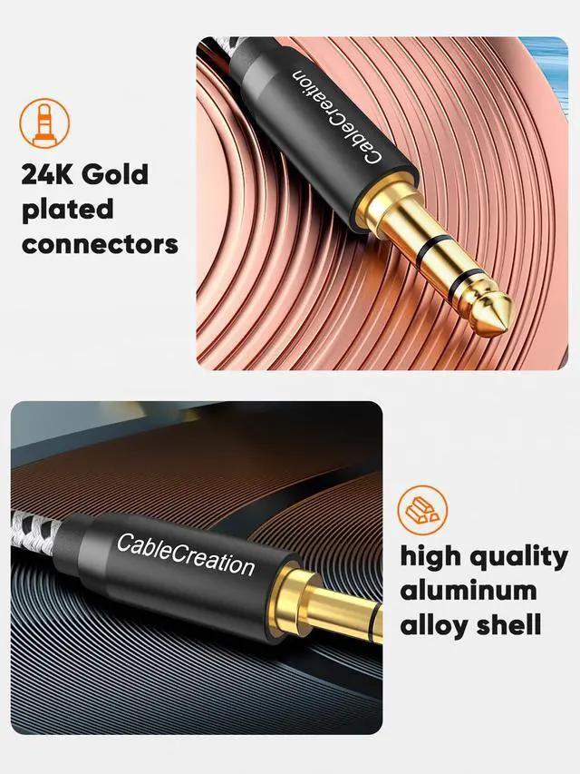 Alt view image 3 of 7 - Aux Cable (6FT/1.8M), 3.5mm Audio Cable Male to Male, 1/8 inch Auxiliary Stereo Jack Cord for Headphone, Phone, Car Stereos, Speaker and More(with Aux Port)