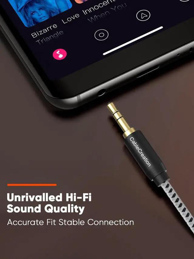 Alt view image 2 of 7 - Aux Cable (6FT/1.8M), 3.5mm Audio Cable Male to Male, 1/8 inch Auxiliary Stereo Jack Cord for Headphone, Phone, Car Stereos, Speaker and More(with Aux Port)