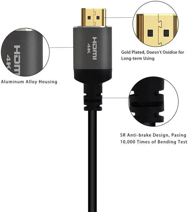 Alt view image 3 of 7 - 50ft HDMI Cable, Ultra High Speed Long HDMI Cables Support 4K 60Hz 2K 1080p 3D ARC, Gold Plated Connectors Soft HDMI Cord for UHD TV Monitor Projector Soundbar Laptop PS3/4 Xbox (15m)