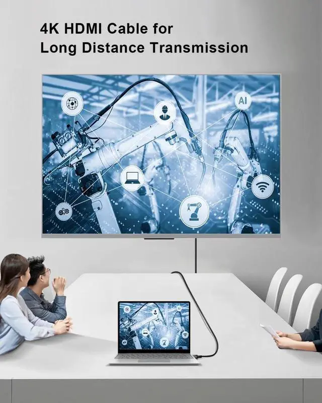 Alt view image 7 of 7 - 50ft HDMI Cable, Ultra High Speed Long HDMI Cables Support 4K 60Hz 2K 1080p 3D ARC, Gold Plated Connectors Soft HDMI Cord for UHD TV Monitor Projector Soundbar Laptop PS3/4 Xbox (15m)