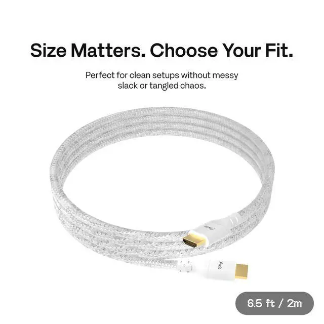 Alt view image 6 of 7 - White 8K HDMI 2.1 Cable Ultra Certified Ultra High Speed 6FT 8K 60Hz 4K 120Hz Nylon Braided, Gold Plated Connector, Anti-Breakage, HDR10+, dtsx, eARC, HDCP, Dolby Compatible